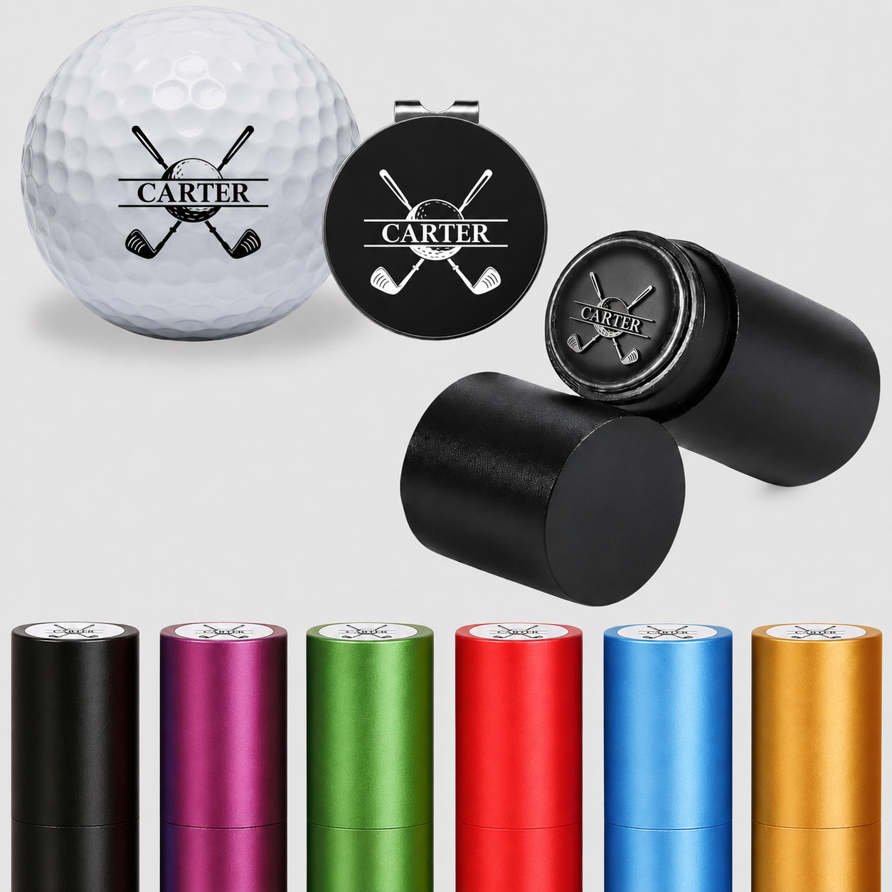 Custom Golf Ball Stamp  Set, Personalized Golf Ball Marker Kit, Waterproof Ink Stamper, Premium Golf Gift for Dad Husband Golfer