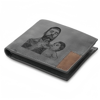 Custom Wallets for Men, Personalized Photo Wallets for Fathers Day, Personalized Gifts Engraved Wallets for Boyfriend Husband Dad Men Him