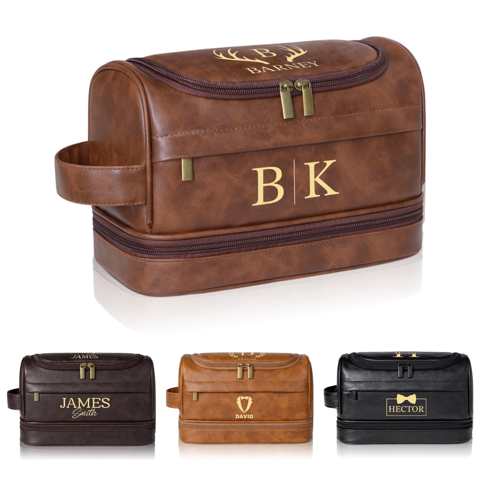 Personalized Men's Leather Toiletry Bag, Dopp Kit, Groomsmen Gifts, Father's Day Gift Travel Toiletry Bag, Men's Leather Accessory
