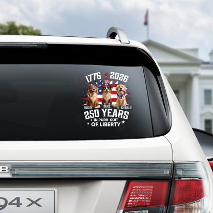 Personalized 250 Years In Purr-suit Of Liberty Vintage Dog Car Sticker HO82 901234