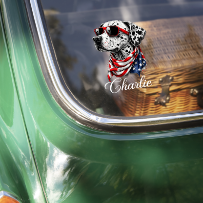 Personalized USA 250 Years Anniversary Patriotic Dog Portrait Car Window Decal LM32 897955