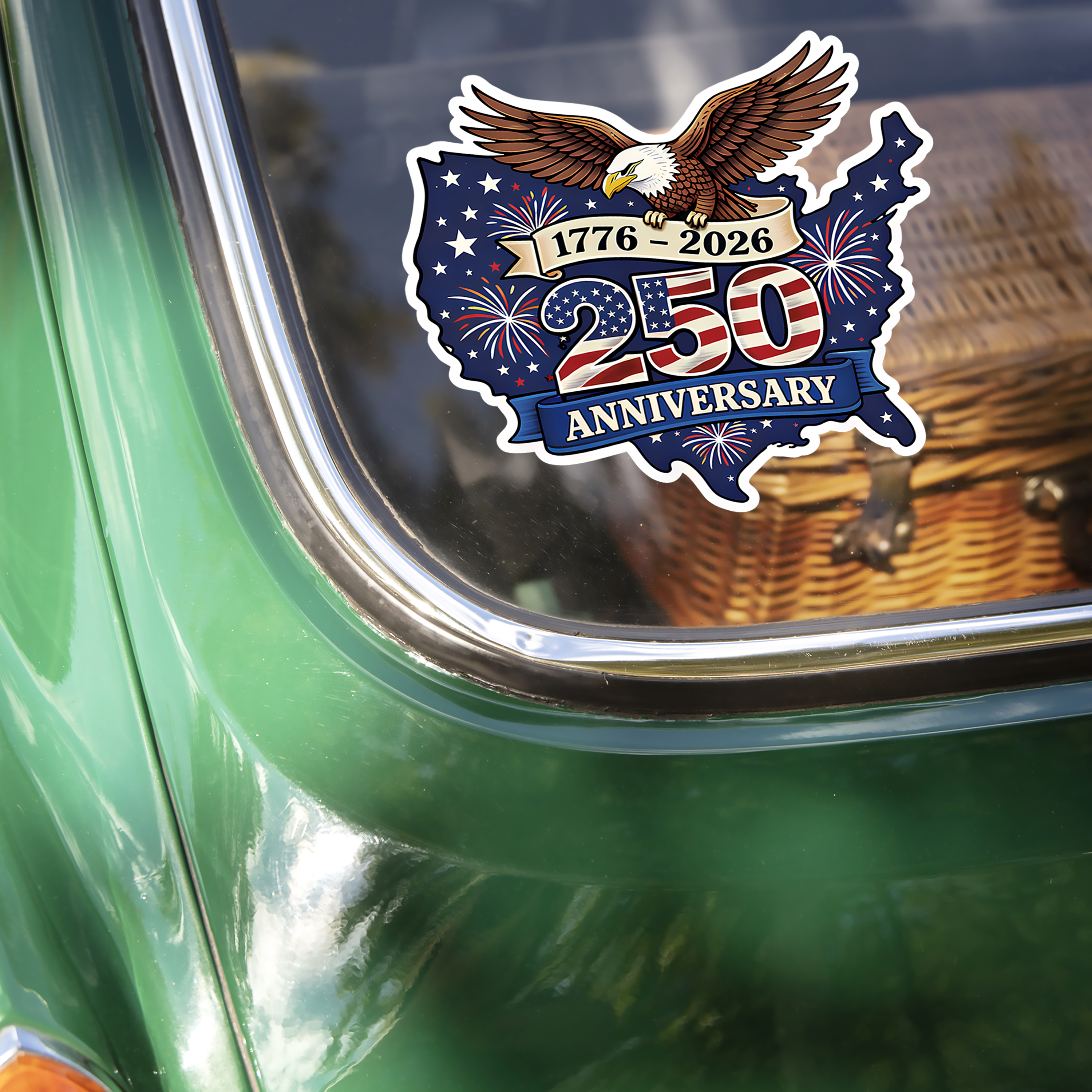 USA 250 Anniversary Eagle 1776-2026 Car Window Decal Sticker TH10 898887