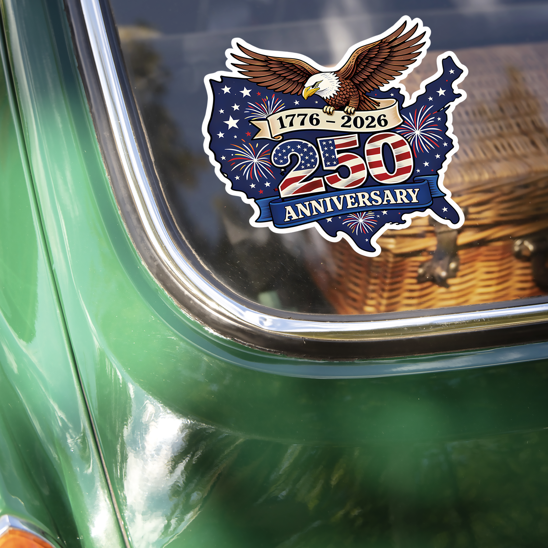 USA 250 Anniversary Eagle 1776-2026 Car Window Decal Sticker TH10 898887