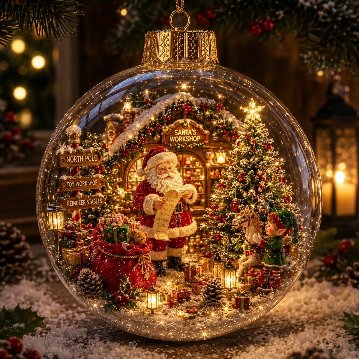 🎄Light-Up Christmas Story Globe Ornament | Magical Mini Holiday World