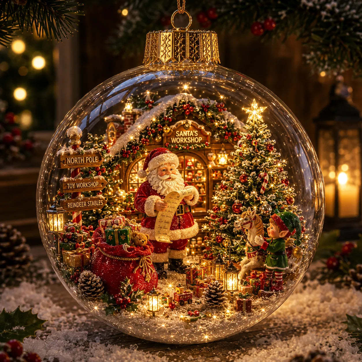 🎄Light-Up Christmas Story Globe Ornament | Magical Mini Holiday World