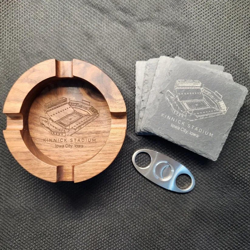 Kinnick Stadium Walnut Cigar Ash Tray