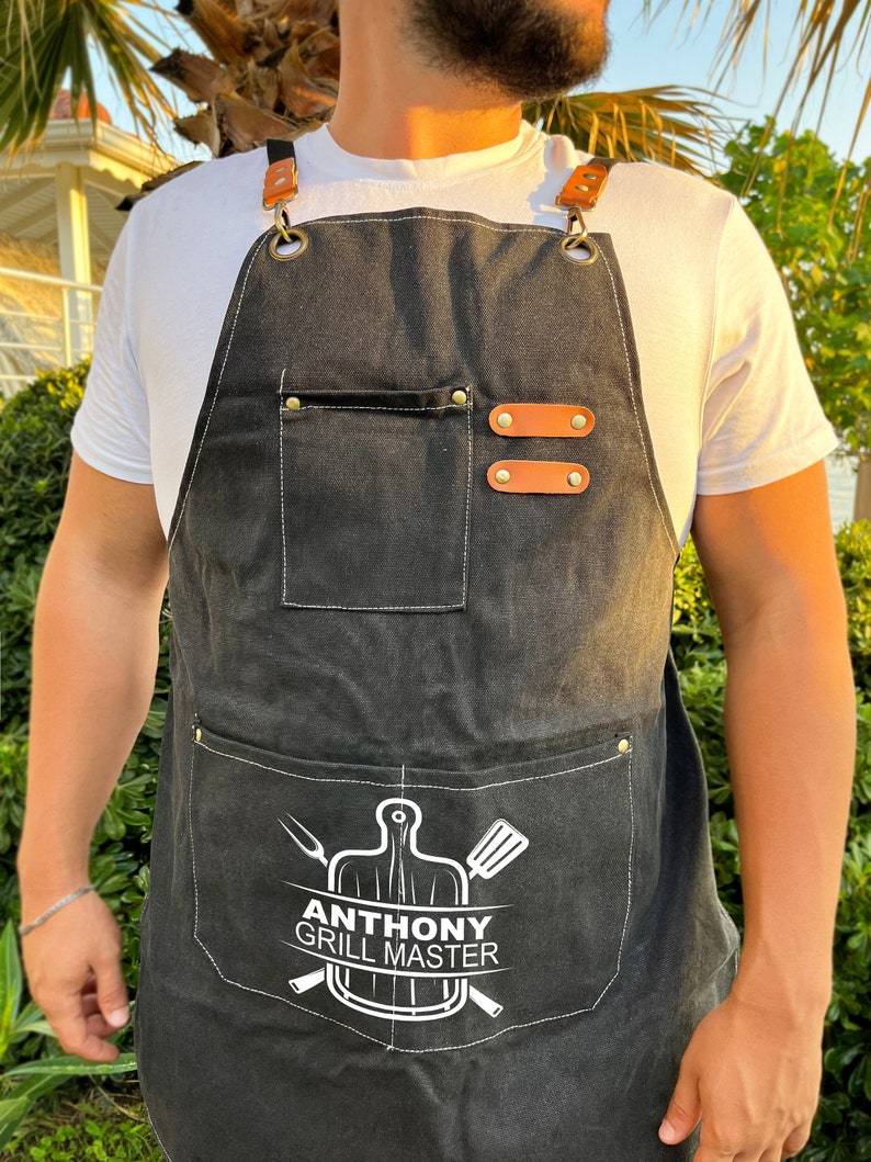Grill Master Apron, BBQ Apron, Grill Apron, Personalized Apron, Grill Dad Gift, Great Chef, Apron For Men, Barbeque Apron, Grilling Apron