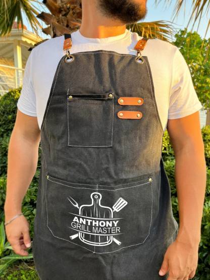Grill Master Apron, BBQ Apron, Grill Apron, Personalized Apron, Grill Dad Gift, Great Chef, Apron For Men, Barbeque Apron, Grilling Apron
