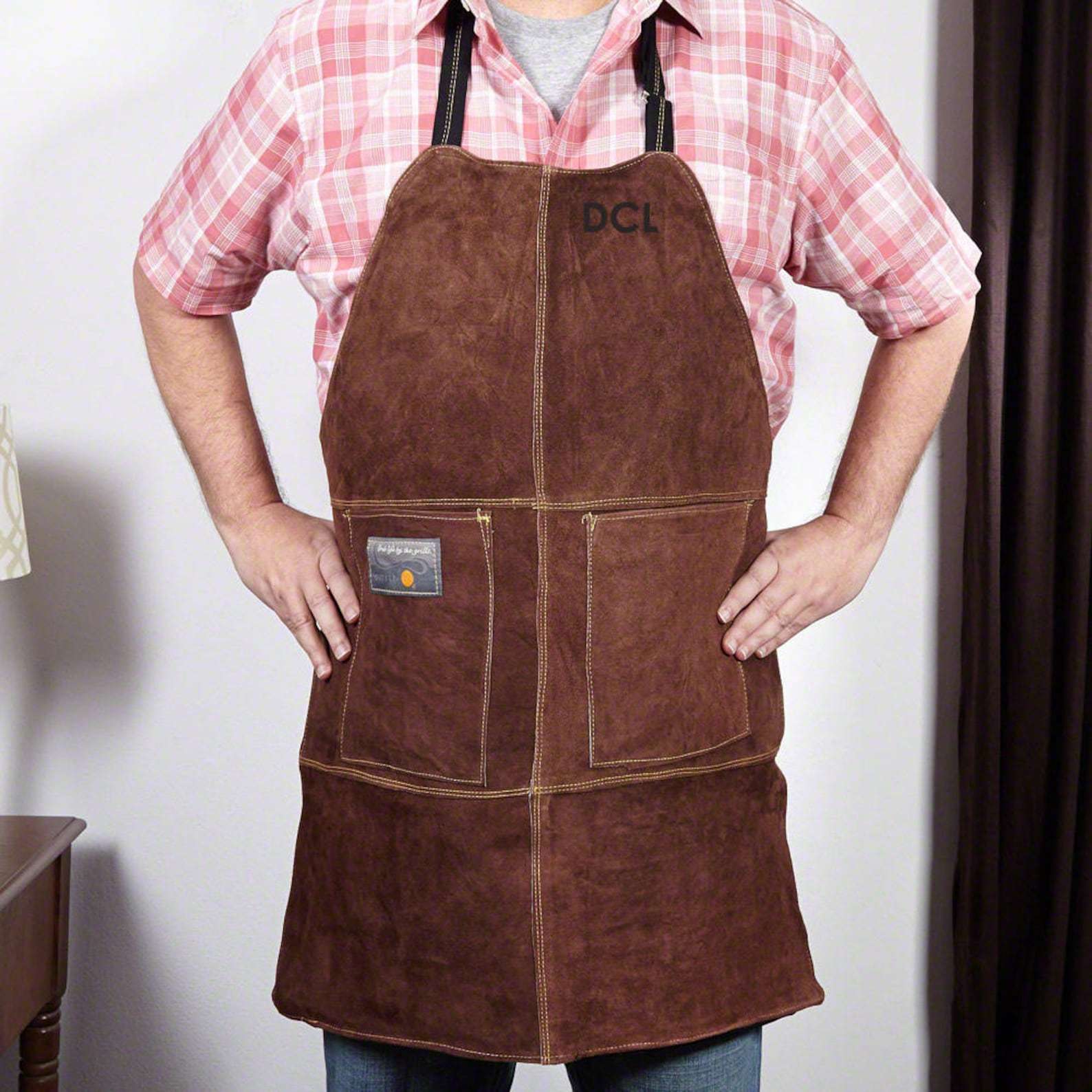 Genuine Leather Personalized Apron For Grilling | Custom Grilling Gifts For Him | Grilling Accessories For BBQ Smoker, Baking and Cooking