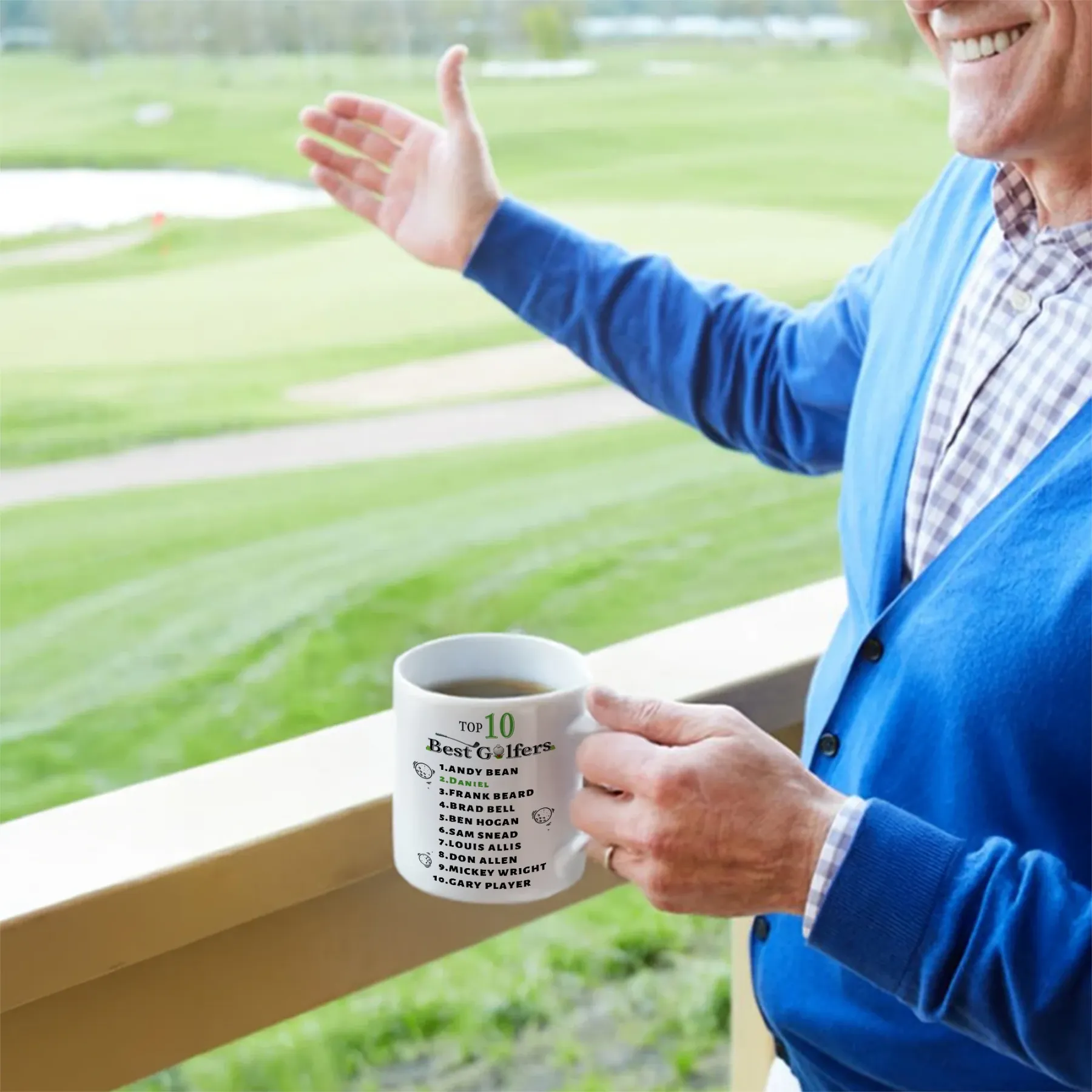 Personalized Funny Top 10 Golfers 11 oz Ceramic Coffee Mug with Name Game Day Birthday Gift for Golf Lover Husband Dad