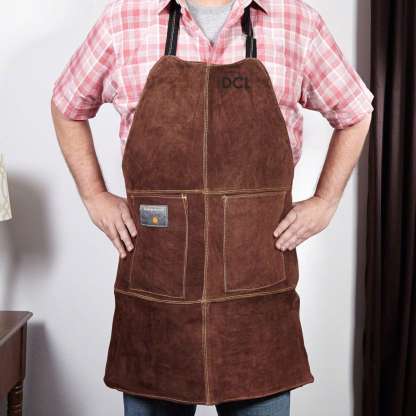 Genuine Leather Personalized Apron For Grilling | Custom Grilling Gifts For Him | Grilling Accessories For BBQ Smoker, Baking and Cooking
