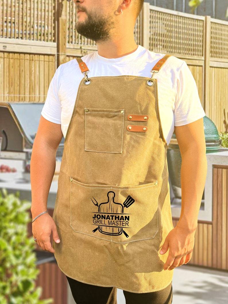 Grill Master Apron, BBQ Apron, Grill Apron, Personalized Apron, Grill Dad Gift, Great Chef, Apron For Men, Barbeque Apron, Grilling Apron