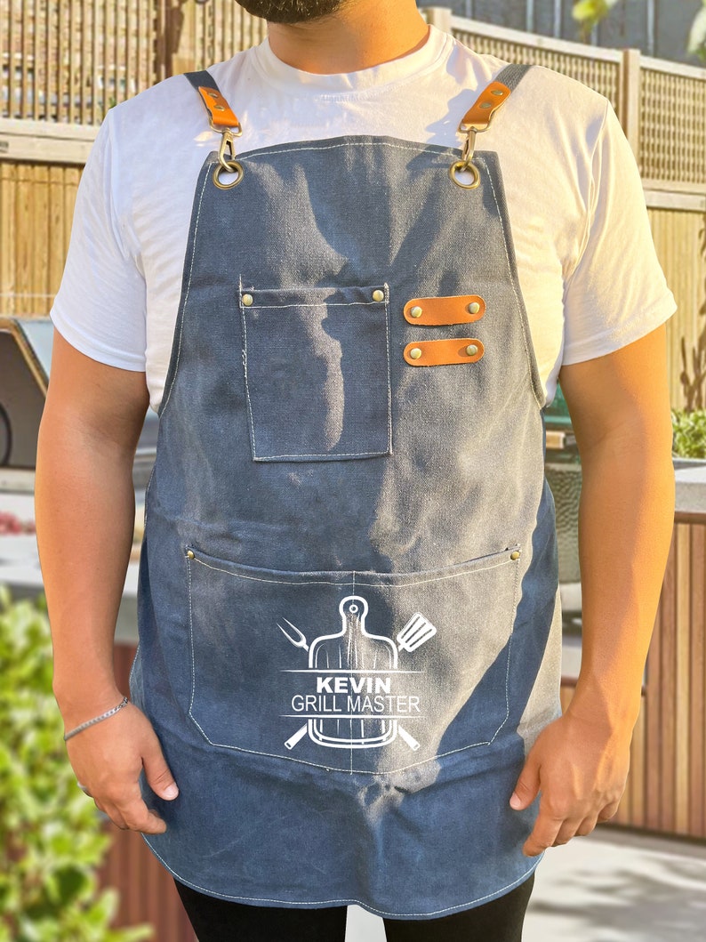 Grill Master Apron, BBQ Apron, Grill Apron, Personalized Apron, Grill Dad Gift, Great Chef, Apron For Men, Barbeque Apron, Grilling Apron