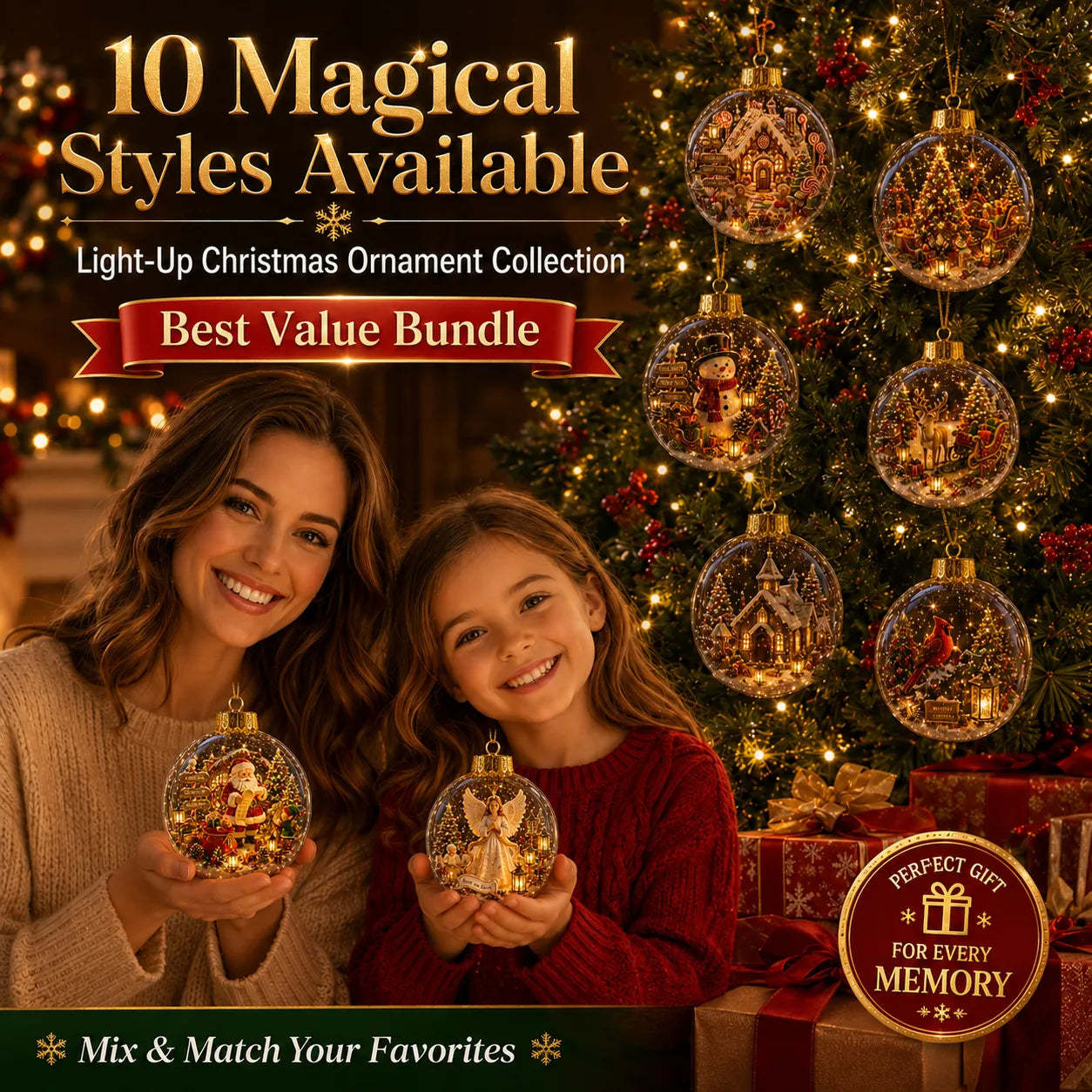 🎄Light-Up Christmas Story Globe Ornament | Magical Mini Holiday World