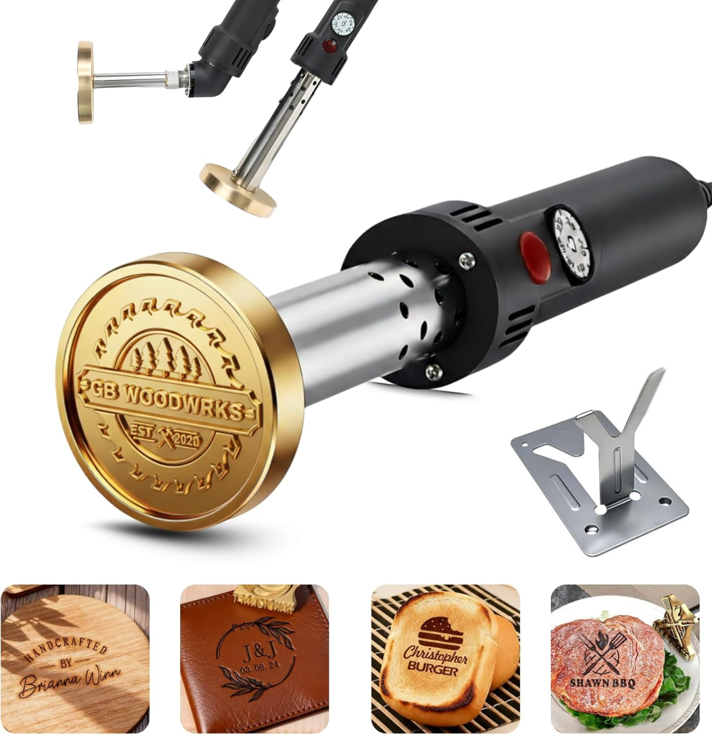 Custom Electric Wood Branding Iron - Personalized Logo Temperature-controlled Wood Burning Stamp, Metal Branding Iron for Leather Food Meat, Letter Branding Irons Gifts for Weddings & Handcraft