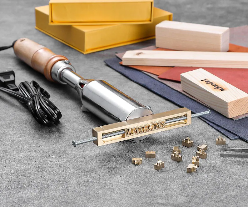 Custom Interchangeable Copper Stamp / Interchangeable Wood Brand Iron Heat Emboss with Letter / Leather stamp sets