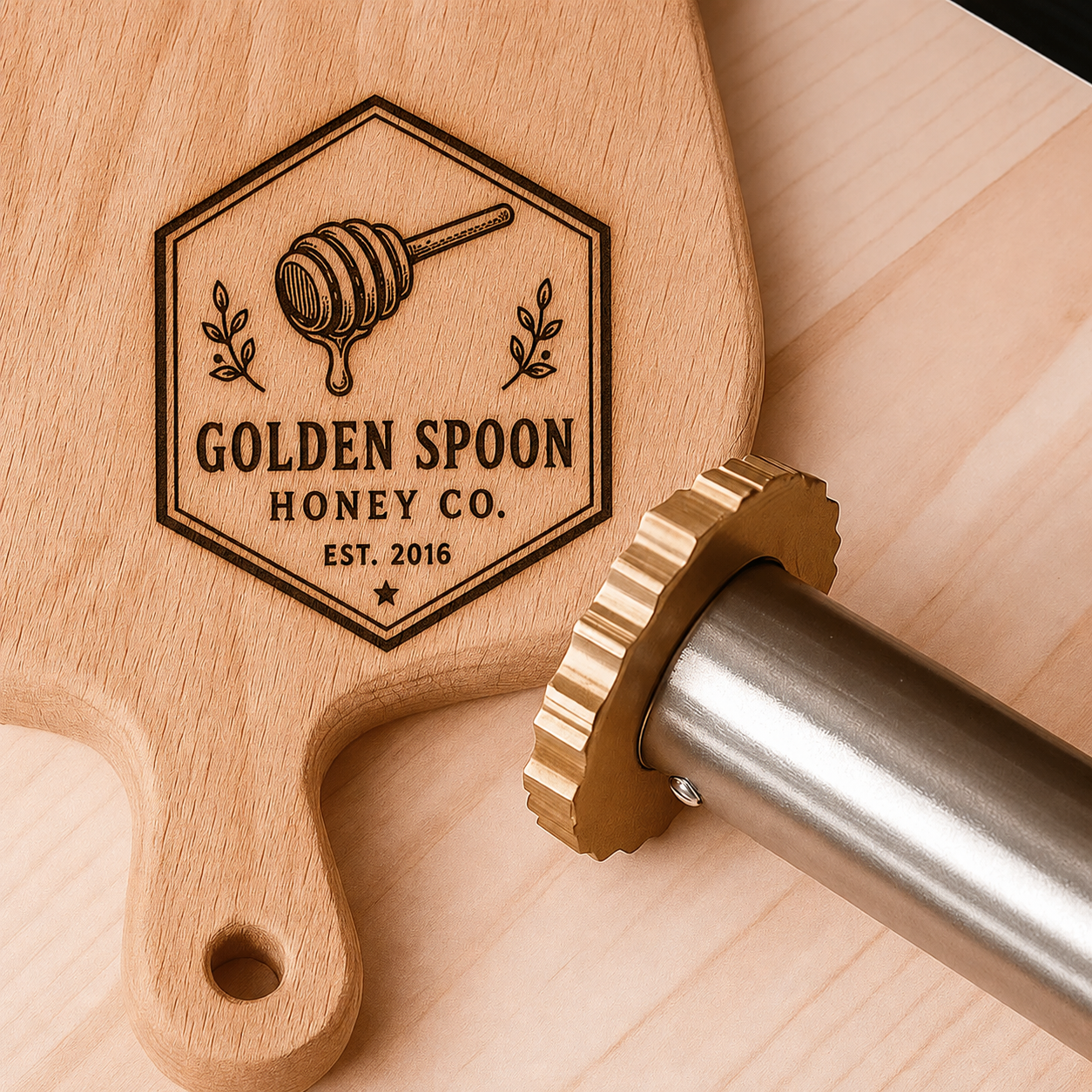 Personalized Honeycomb Branding Iron for Wood & Leather – Custom Bee Stamp for Farmhouse Crafts