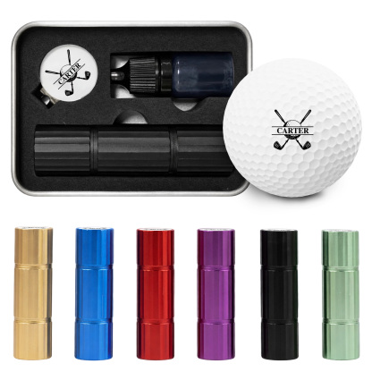 Custom Golf Ball Stamp - Double Sided Personalized 2-in-1 Marker with Name & Icon, Dual Head Reusable Ink Stamper, Water-Proof & Smudge-Free, Ideal Golf Gifts for Men, Dad, Husbands, Golfing Gear