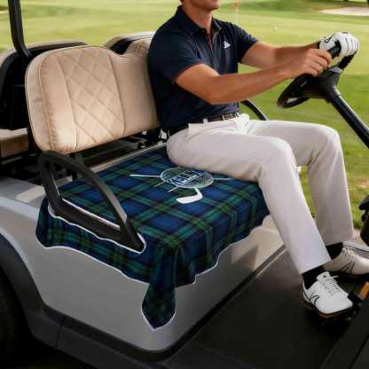 Personalized Golf Seat Cover | Custom Plaid Breathable Cart Cover | Golf Accessory Birthday Gift for Men, Grandpa,Players, Coaches