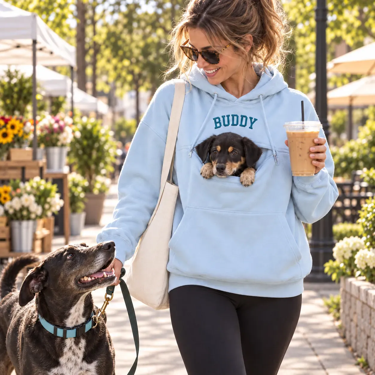 Personalized Pet Carrier Hoodie with Custom Name, Zip Pet Pouch Sweatshirt for Small Dogs & Cats, Dog Mom Cat Mom Hoodie, Pet Lover Gift