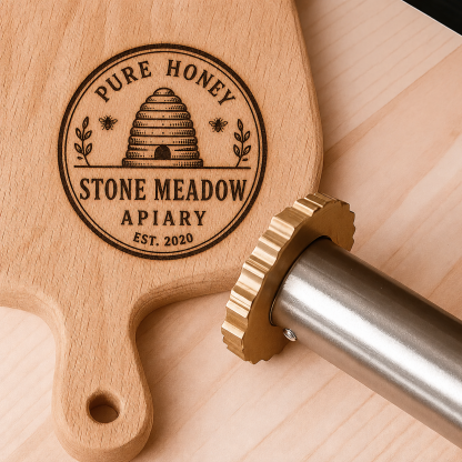 Custom Apiary Branding Iron for Beekeepers – Honey Bee Logo Stamp for Hive Boxes, Wood & Leather