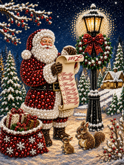 Personalized 3D Pearl Art DIY Kit – Custom Name Holiday Canvas Wall Decor