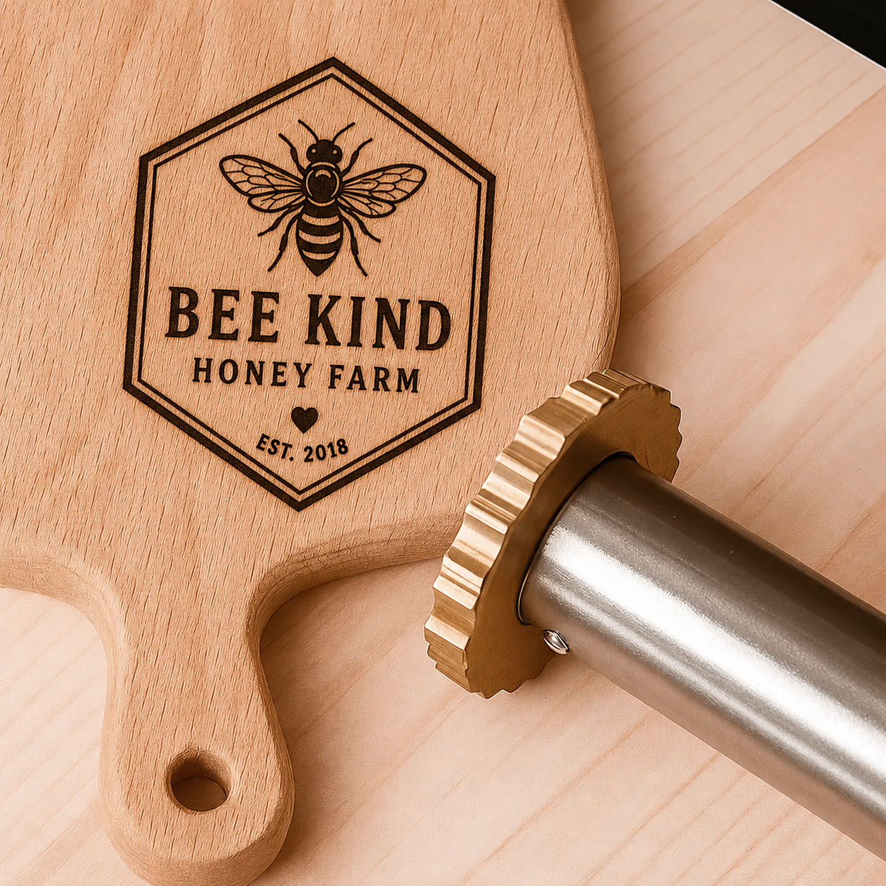 Custom Bee Branding Iron for Honey Jar Lids & Wooden Tags – Personalized Logo Stamp for Small Businesses