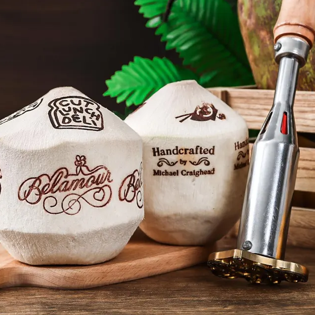 Custom Cocount Branding Iron Food Branding Iron for Small Business Adjustable Temperature Heated Food Stamp Personalized Electric Logo Iron 