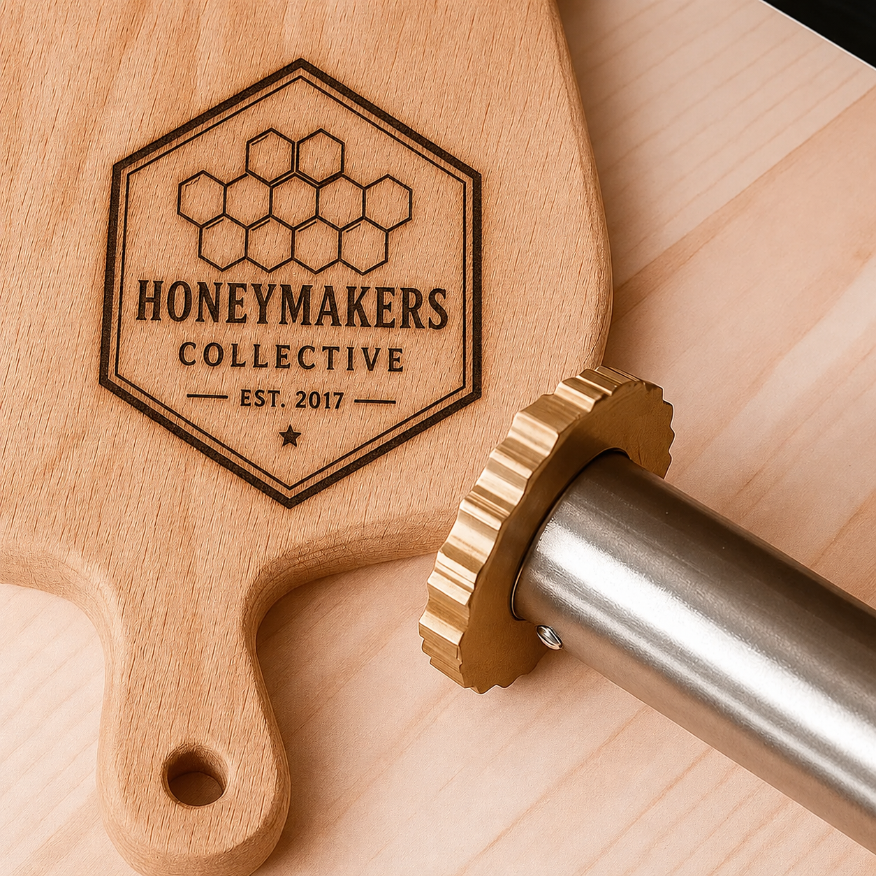 Custom Honey Brand Logo Branding Iron – Bee & Beehive Stamp for Wood Packaging and Handmade Gifts
