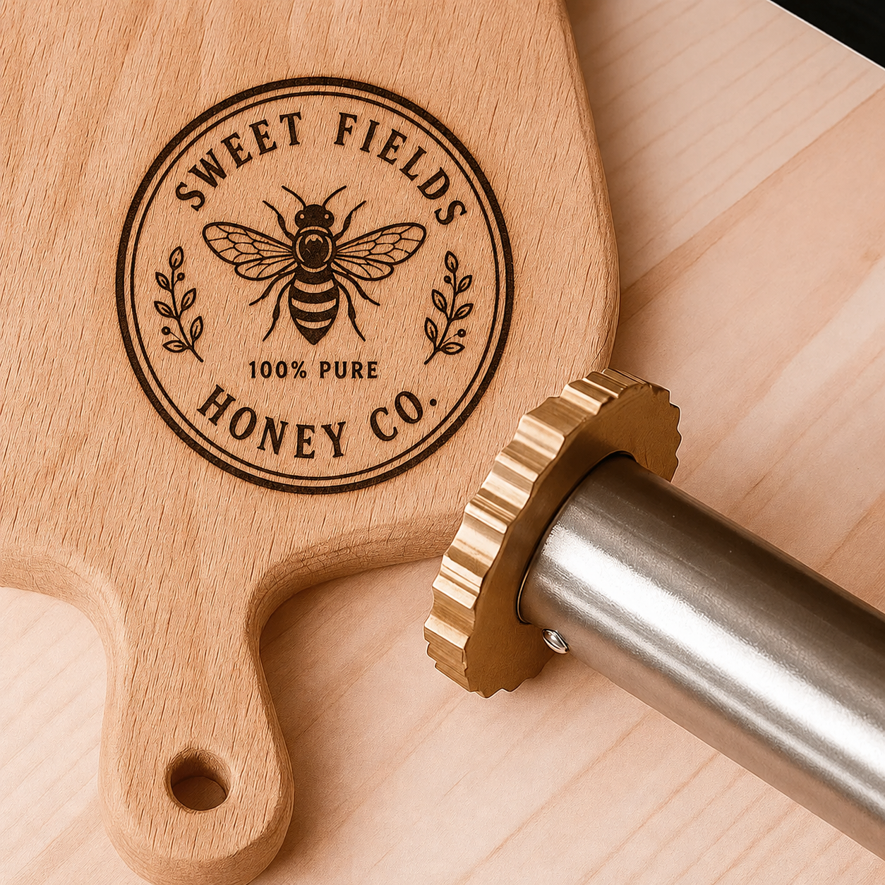 Custom Beehive Branding Iron with Electric Heater – Personalized Honeycomb Stamp for Wood & Leather