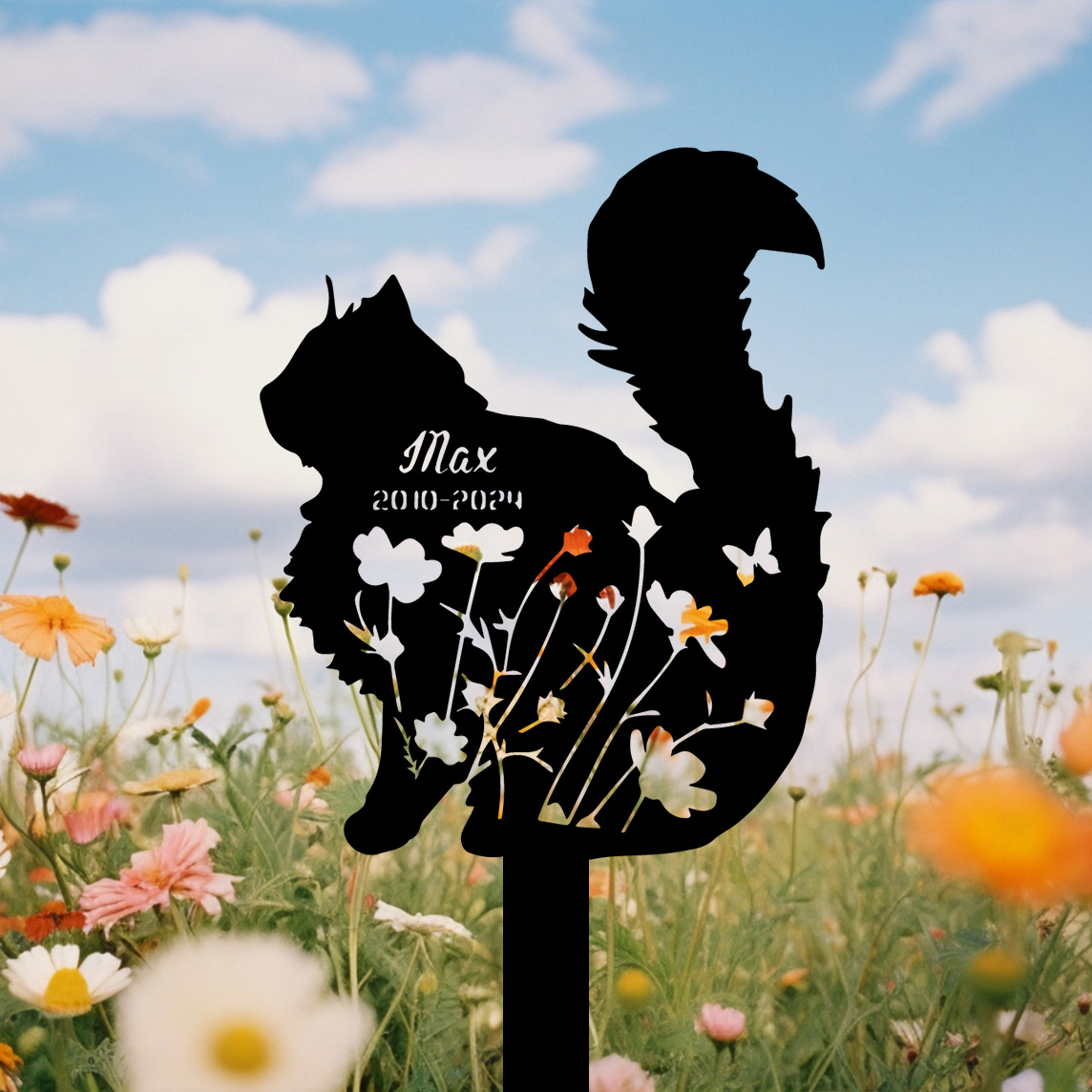 Custom Cat Memorial Stake, Cat Grave Marker, Cat Breed Metal Sign, Pet