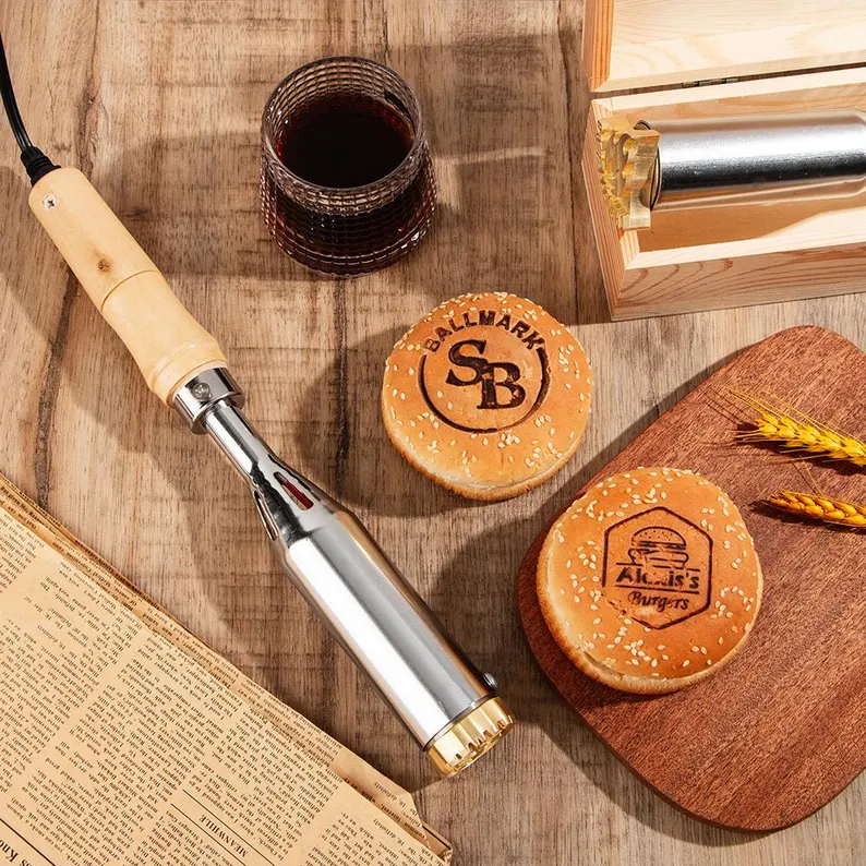 [Copy]Burger Brand Iron Custom, Branding Iron For Burger, Electric Iron For Burger, Branding Iron For BBQ, Suitable For Restaurant Logo Stamps
