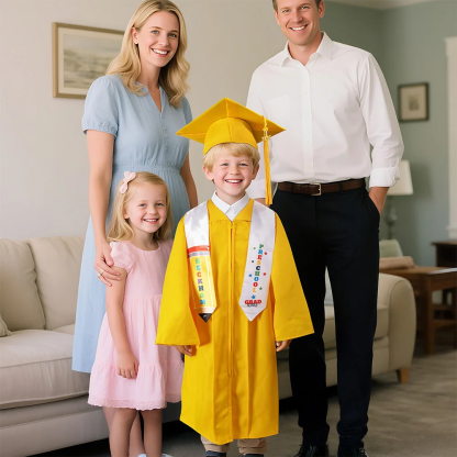 Personalized Pencil Shape Star Kindergarten Graduation Stoles Gown with Name and Grade Class of 2025 Kindergarten Graduation Gift for Kids