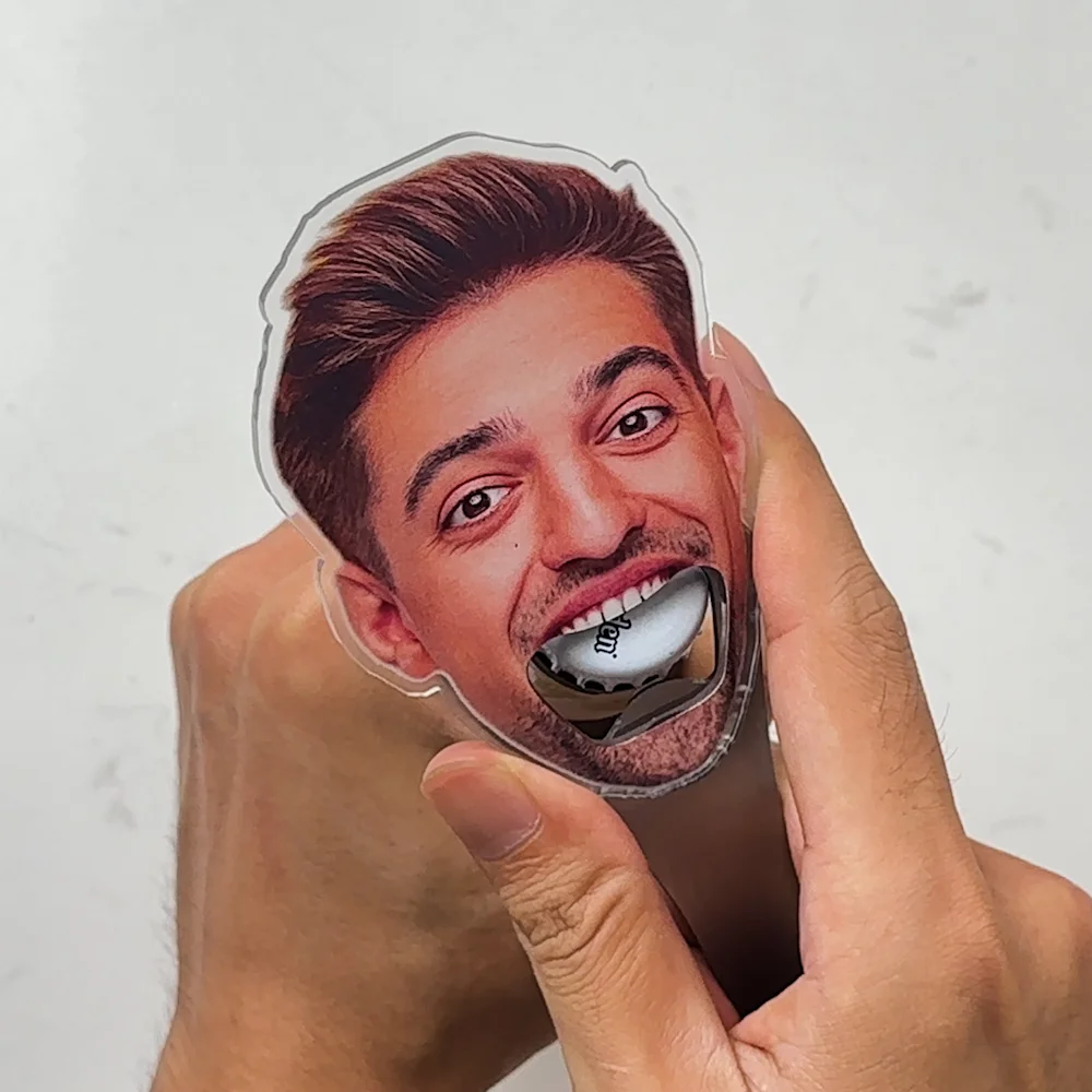 Personalized Funny Avatar Face Photo Bottle Opener with Magnet Fridge Decor Bar Party Wine Accessory Birthday Gift for Friend Drinking Enthusiast