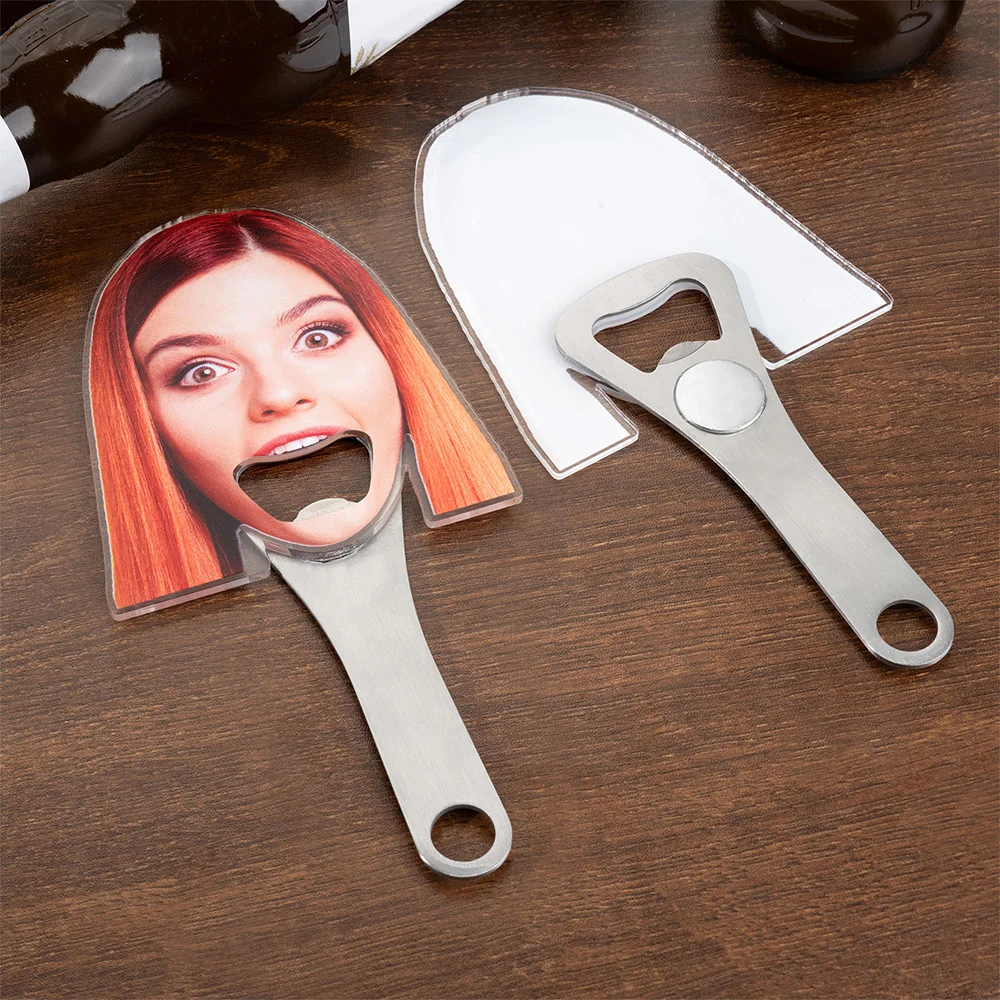 Personalized Funny Avatar Face Photo Bottle Opener with Magnet Fridge Decor Bar Party Wine Accessory Birthday Gift for Friend Drinking Enthusiast