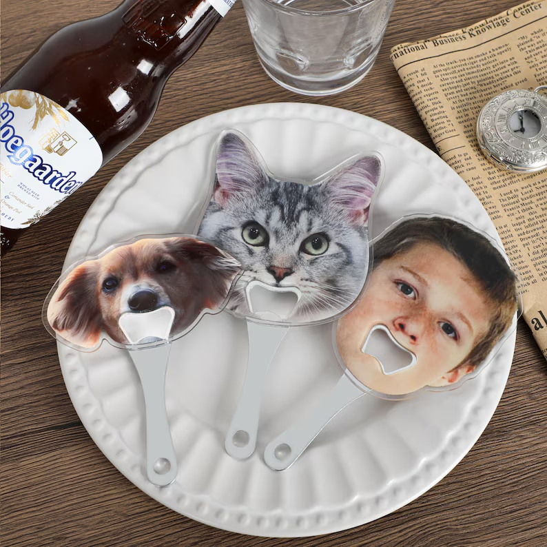 Custom Pet Bottle Opener, bottle opener with magnetic suction, boyfriend gift, his gift, birthday gift, best man gift, New Year gift