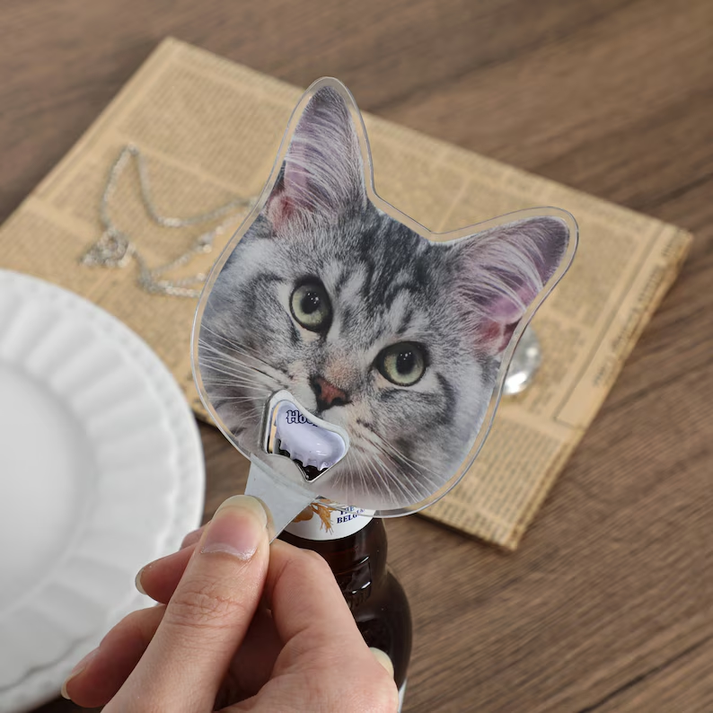 Custom Pet Bottle Opener, bottle opener with magnetic suction, boyfriend gift, his gift, birthday gift, best man gift, New Year gift