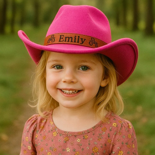Toddler Cowboy Hat, Custom Name Cap Kids, Country Party, Personalized First Birthday, Tractors Cars Trucks, Custom design Leather