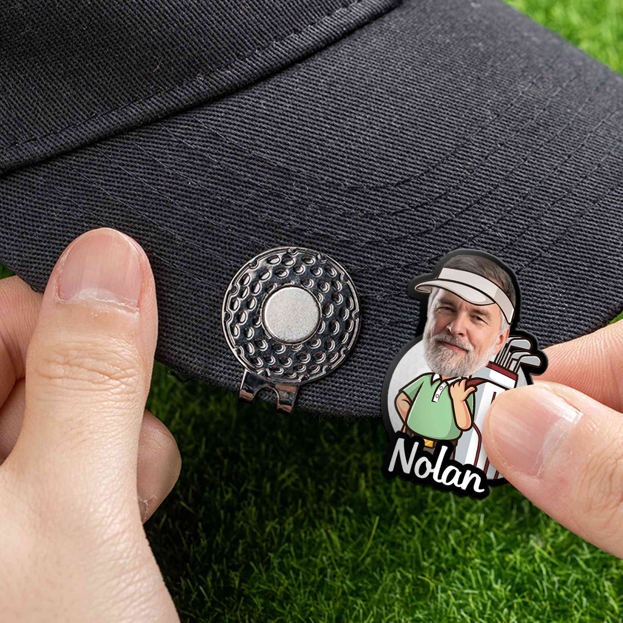 Personalized Photo Cartoon Character Golf Ball Marker with Magnetic Hat Clip, Golf Accessories, Birthday/Father's Day Gift for Golf Lovers/Him/Dad