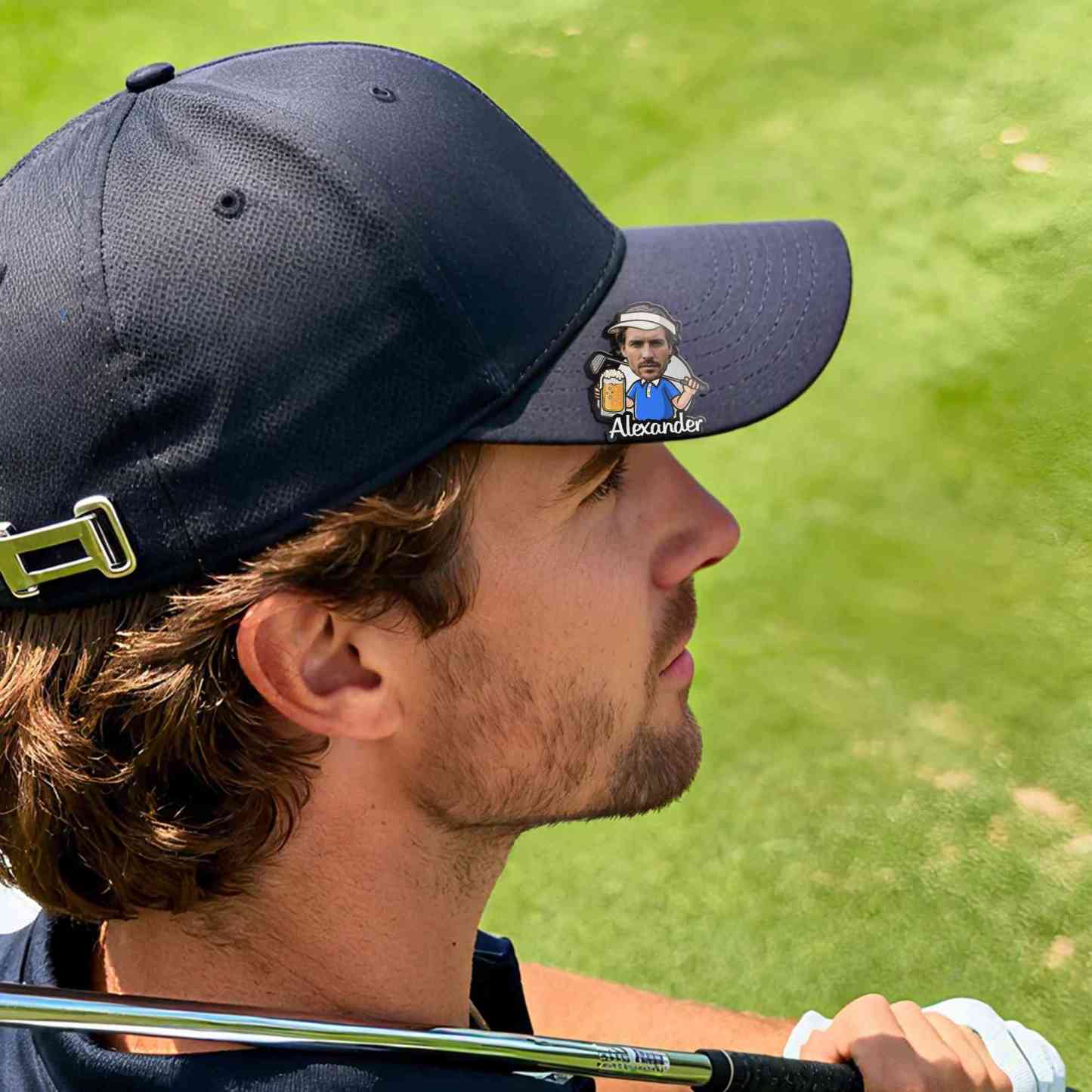 Personalized Photo Cartoon Character Golf Ball Marker with Magnetic Hat Clip, Golf Accessories, Birthday/Father's Day Gift for Golf Lovers/Him/Dad