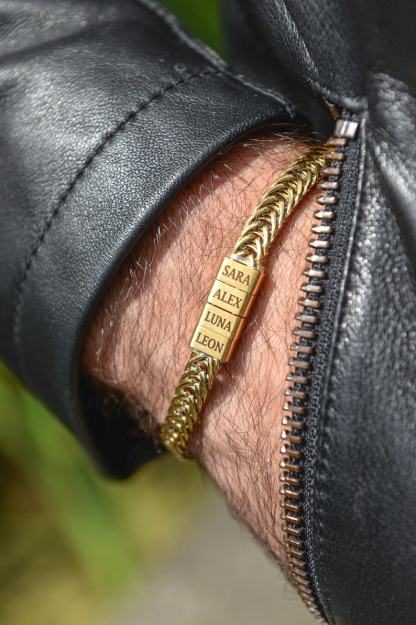 Father Gift, Custom Silver Bracelet For Dad With Kids Name, Personalize Daddy Bracelet, Family Jewelry, Famliy Name Bracelet, Husband Gift