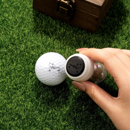 Personalized Name Initial Monogram Golf Ball Stamp and Wooden Storage Box Golf Course Accessory Birthday Sports Gift for Golf Players Lovers