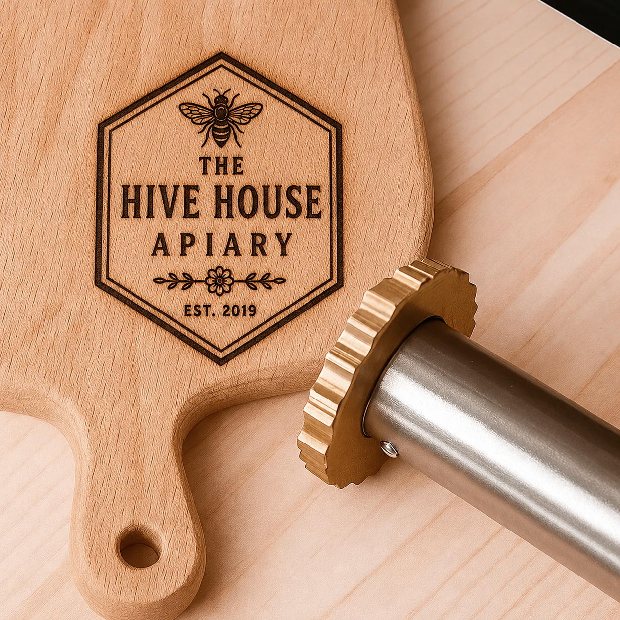 Honey Bee Custom Branding Iron for Makers – Personalized Bee Logo Stamp for Wood, Leather & Crafts