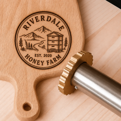 Custom Bee Farm Branding Iron for Apiary Owners – Personalized Beehive Logo Stamp for Wood Products