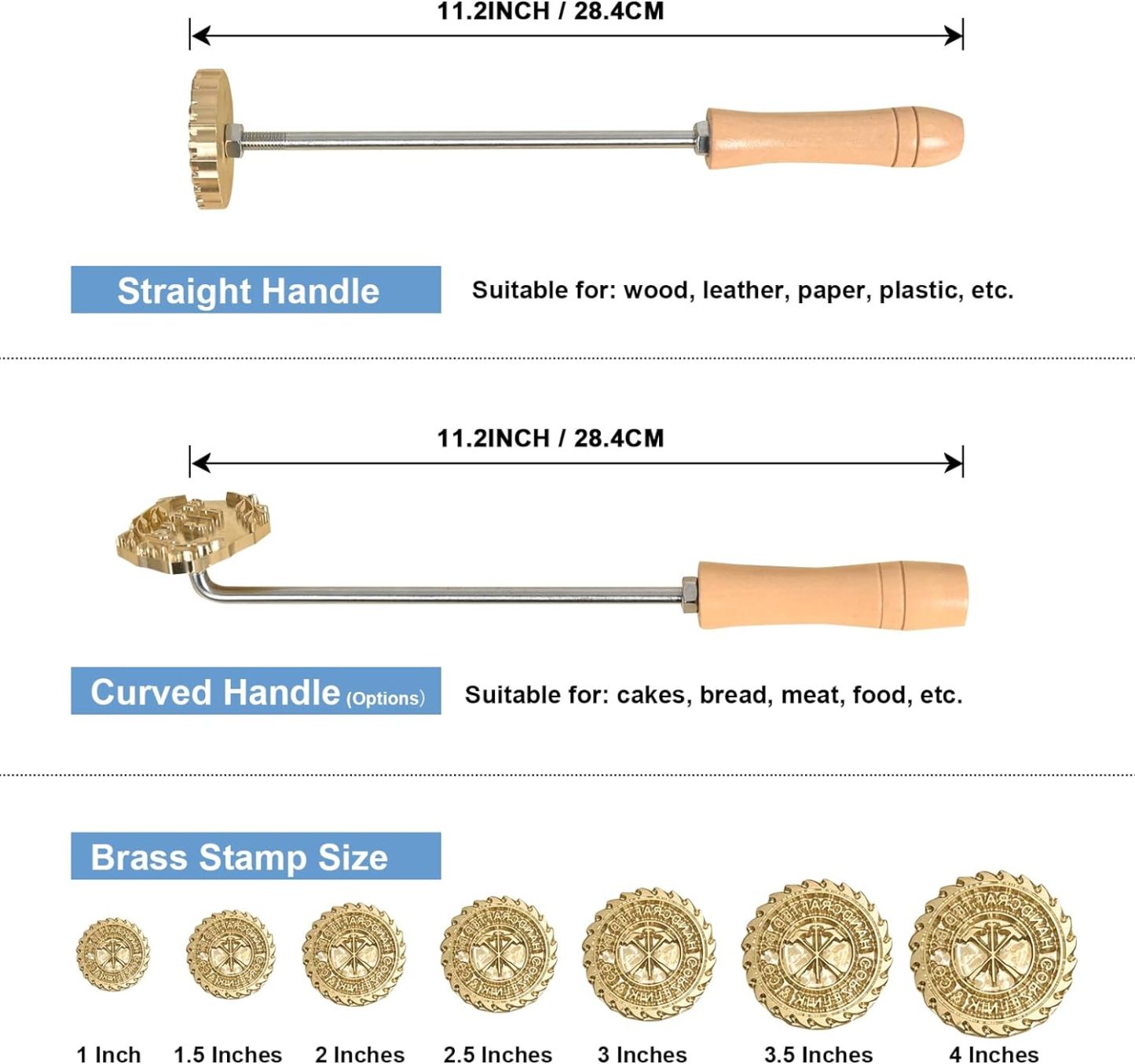 Custom  Branding Iron for Woodworking, Engraved Logo Stamp for Personalized Craft Projects