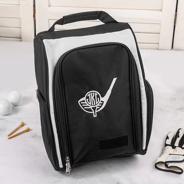 Personalized Golf Shoe Bag with Name and Monogram - Custom Golf Gifts for Men & Women - Embroidered Golf Shoe Carrier - Groomsmen & Father's Day Gift - Portable Shoe Organizer for Travel