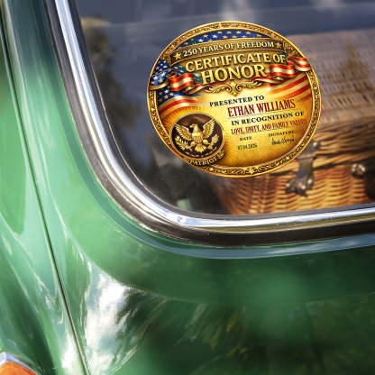 Personalized Certificate Of Honor For 250 Years Of American Freedom Car Window Decal Sticker LM32 897913