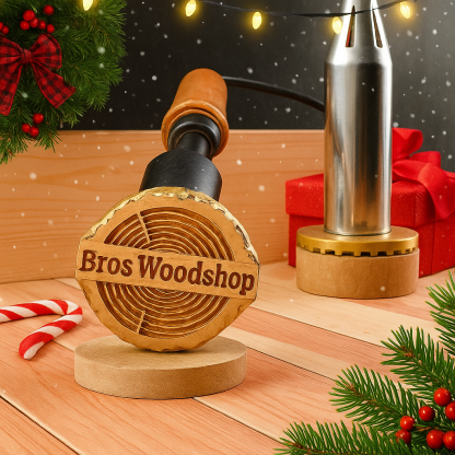 Custom Christmas Branding Iron for Woodworkers, Personalized Electric Wood Stamp, Holiday Gift for Dad or Carpenter