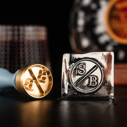 Personalized Ice Cube Stamp: Custom Logo Brass Stamp for Cocktails & Whisky Lover