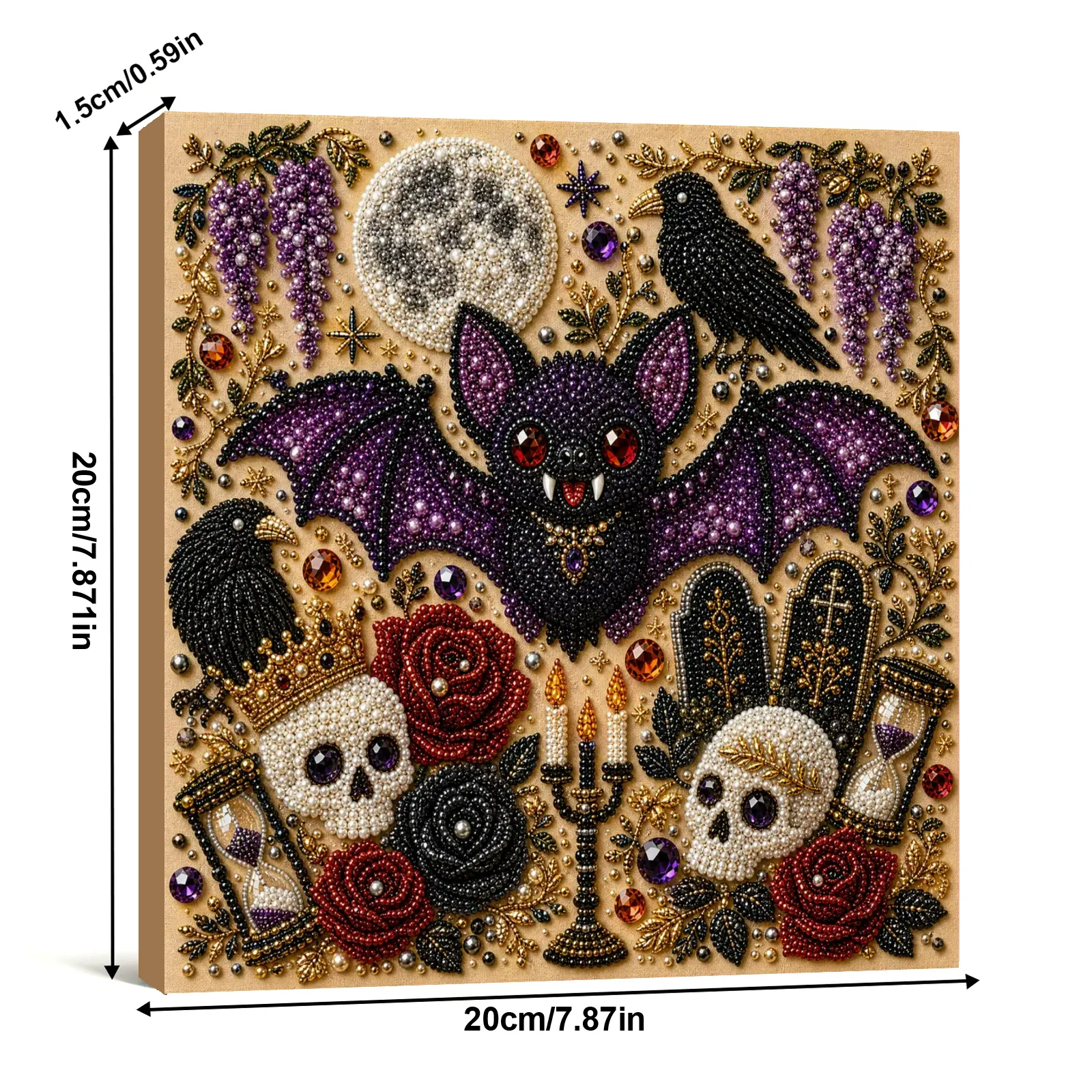 Framed Bat - Pearls Painting Kit DIY Diamond Painting Pearl Dot Crafts 